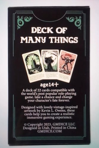 Gmdice - La baraja de muchas cosas 22 cartas compatibles juego de rol - Nuevo sellado  - Imagen 6 de 6