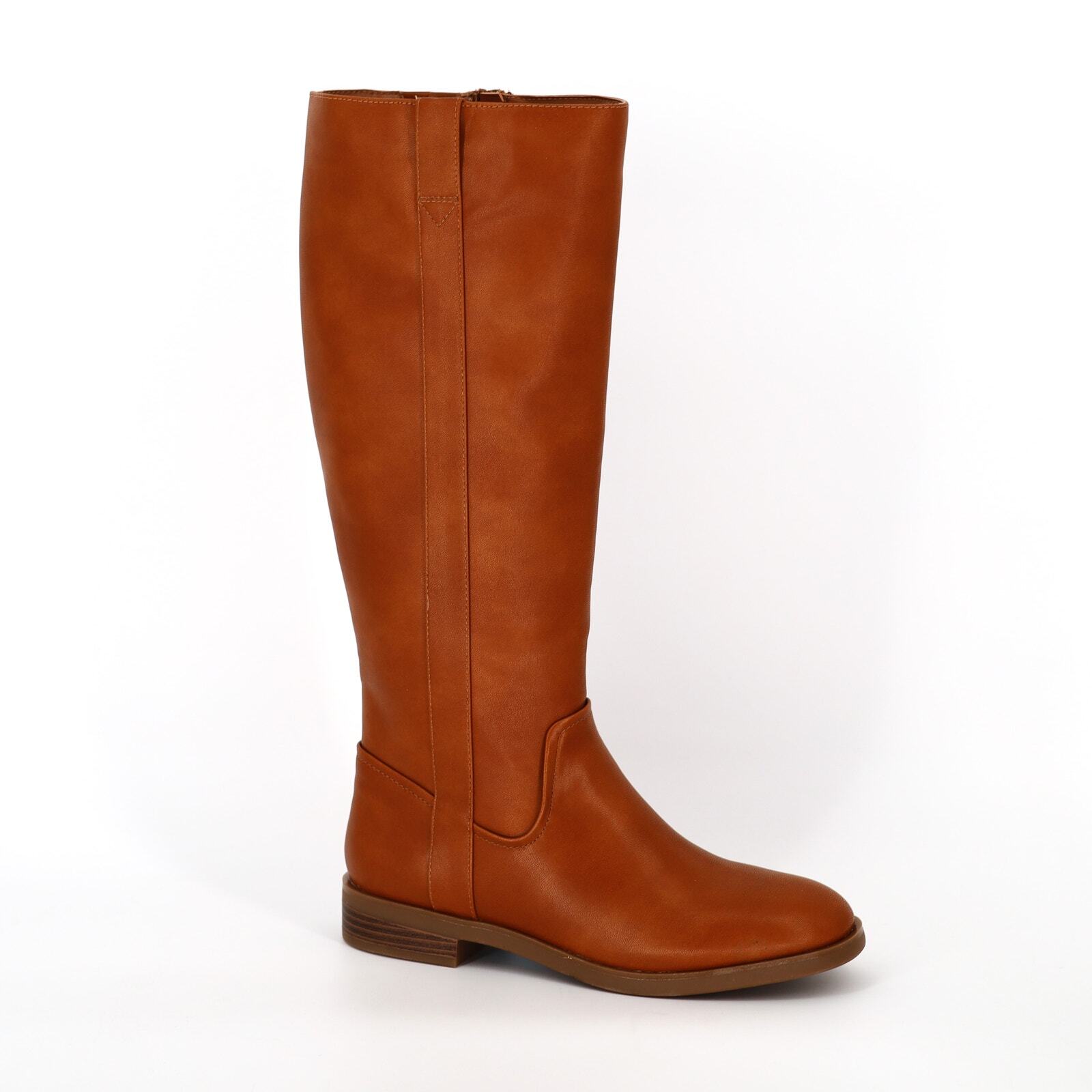 Style & Co Women Cognac Brown Vegan Leather Josephine Casual Riding Boots Size 7