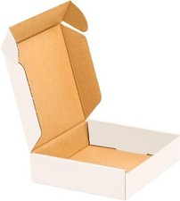 50 Pack Small Shipping Box, Corrugated Mailer, Wonfer Cardboard Box, White