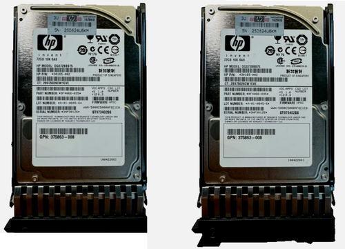 2x HP Server SAS HDD DG072BB975 72GB 10K RPM 16MB Cache 3 Gb/s 2.5" 430165-002 1