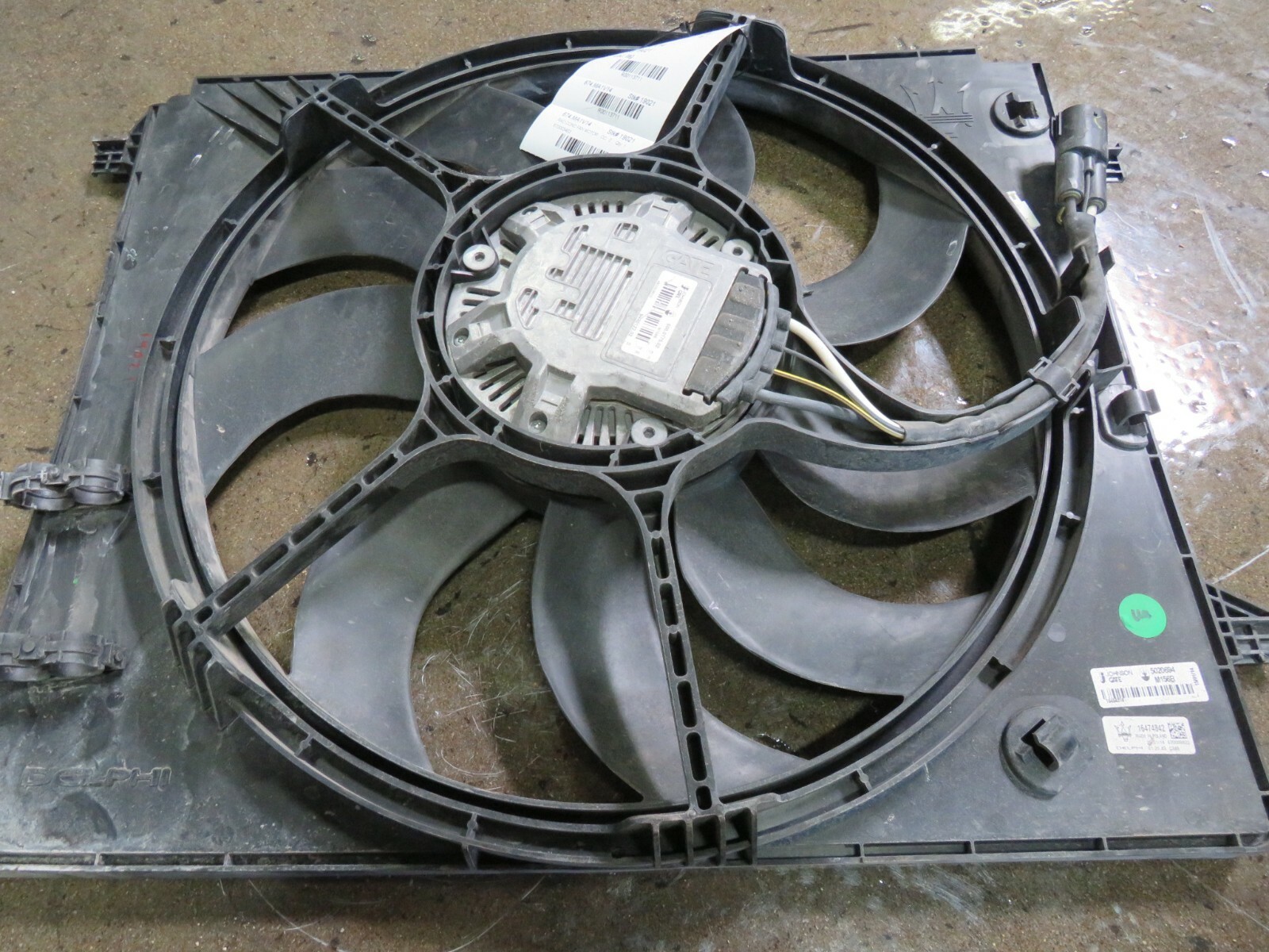 Maserati Ghibli, Radiator Conditioner Fan Motor Assembly, Burn, P/N 670003403