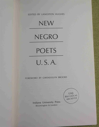 NEW NEGRO POETS : USA Langston Hughes (ed) 1964 1st Ed Paperback - Picture 4 of 6