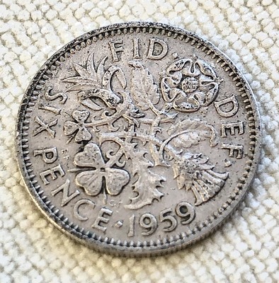 1959 WEDDING SIXPENCE COIN FOR BRIDE S LEFT SHOE - OTHER DATES AVAILABLE