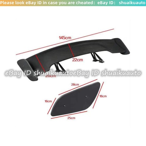 GT Universal Carbon Fiber ABS Racing For Sedan Car Rear Trunk Wing Spoiler - Picture 8 of 8