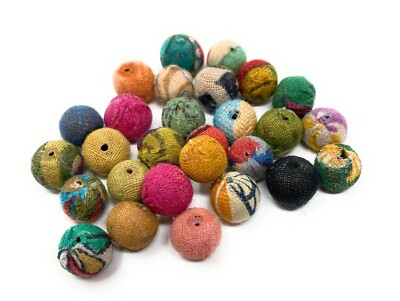 #ad Recycled Kantha Fabric Beads 6mm $12.00