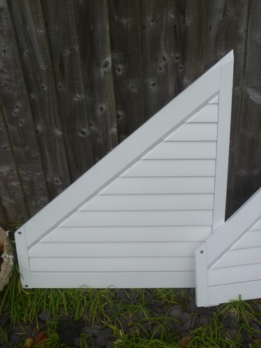 White gable end triangular upvc window & interior shutters W248 x H134cm Dorset - Picture 10 of 23