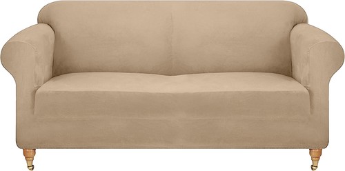 VELVET Elastic STRETCH SOFA COVERS Slipcover Protector Settee 1/2/3/4 Seater - Picture 49 of 60