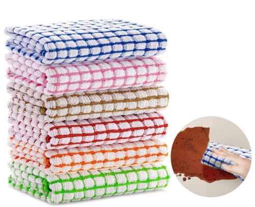 QOQ 16x25inch Kitchen Towels and Dishcloths Set - Bulk Cotton Dish Towels for