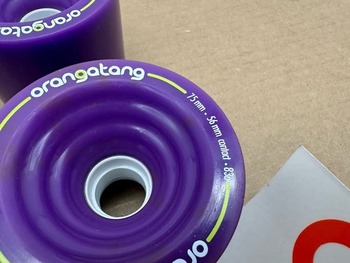ORANGATANG In Heat Longboard WHEELS, 75mm - Purple - 56mm Contact - 83A - Picture 6 of 12
