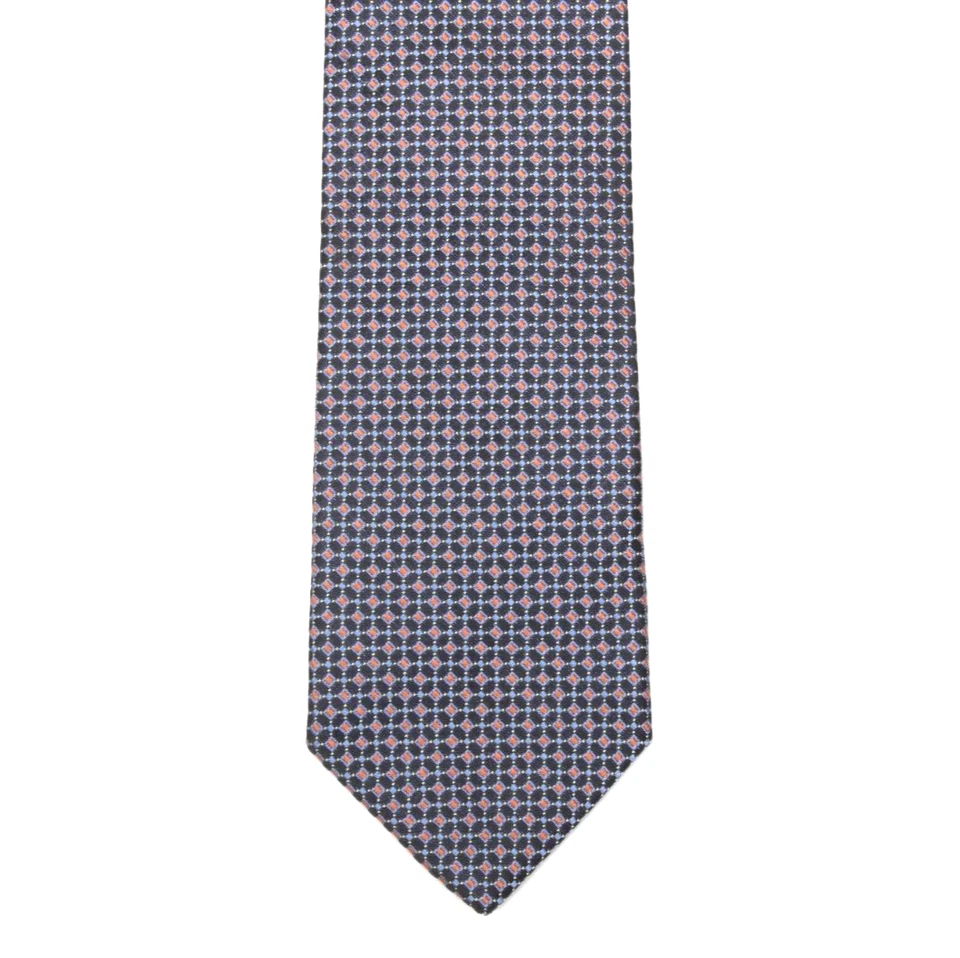 Corbata de cuello de seda suave a punto rosa azul marino BRUNO MARCHESI para hombre Foto 2 de 3