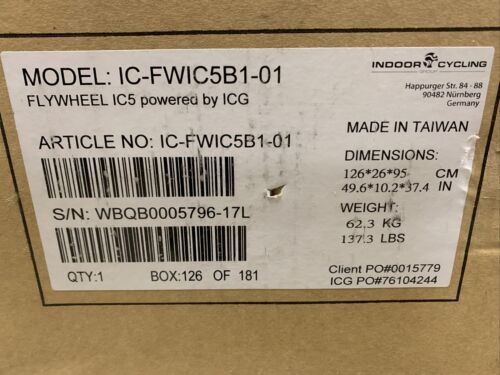 FlyWheel IC5 Stationary Exercise Bike IC-FWIC5B1-01 NEW SEALED - Picture 3 of 9