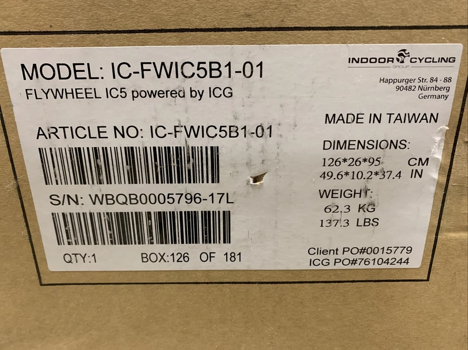 FlyWheel IC5 Stationary Exercise Bike IC-FWIC5B1-01 NEW SEALED - Image 3 of 4