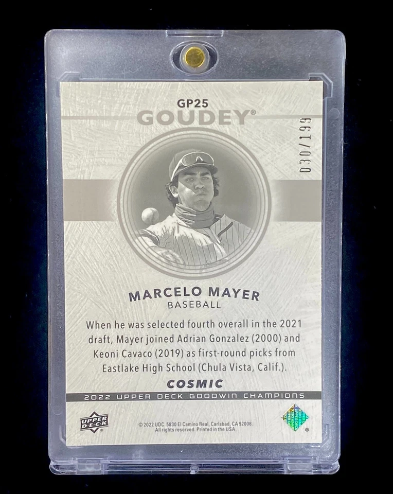 MARCELO MAYER ROOKIE PURPLE ASTRAL REFRACTOR RARE /199 SP Insert Holo - RED SOX - Image 3 of 4