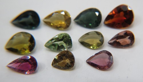 11pc Natural Loose Tourmaline Lot Pear 6*4mm approx AAA Quality Non-treated - Picture 2 of 4