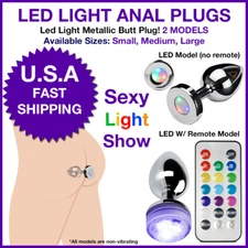 L.E.D Light Up Butt Plug with 20 Keys Remote Control Anal Booty Night Light Show