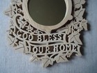 Vintage Intricate Victorian Sawed *GOD BLESS OUR HOME* Wood Wall Plaque 16” x 9" — photo 4