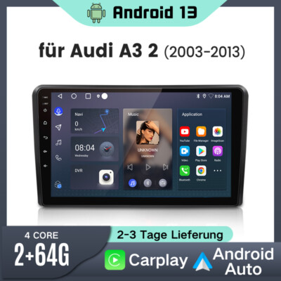 9'' Android15 Autoradio GPS RDS Nav Sat WIFI BT Carplay 2+64G Für Audi A3 S3 RS3