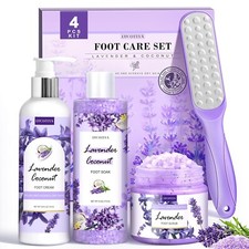 Foot Soak Set Feet Callus Remover Pedicure Set - Lavender Foot Soak Salts,Foo...