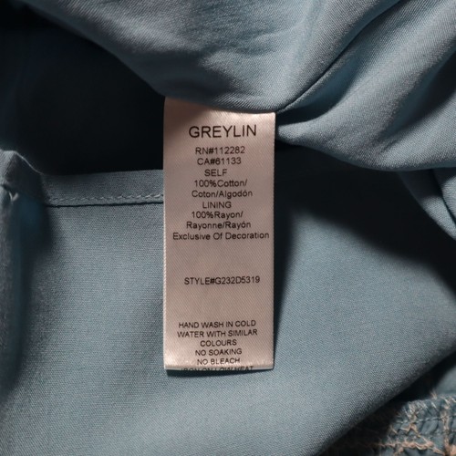 Greylin Eyelet Kleid Damen XL Blau Boho Cottagecore Feminin Coastal Retro - Bild 8 von 15