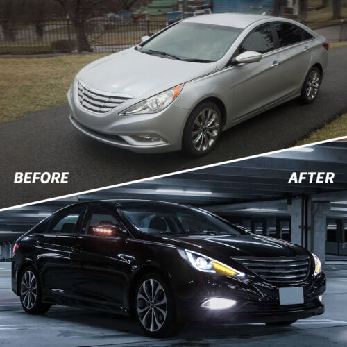 VLAND LED Projector Headlights For 2011-2013 2014 Hyundai Sonata Sequential L+R - Bild 9 von 13