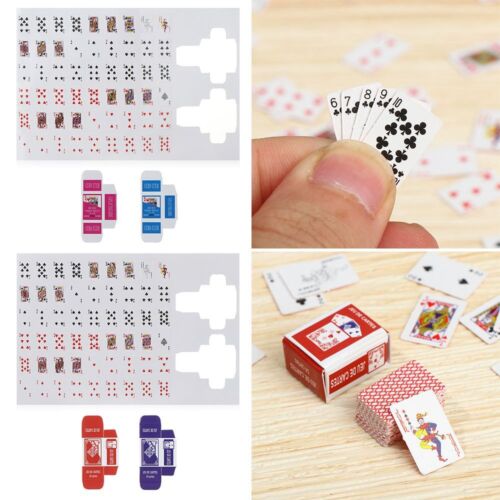 Miniature Games Poker Mini Playing Cards Dollhouse Supplies Doll Accessories - Foto 1 di 14