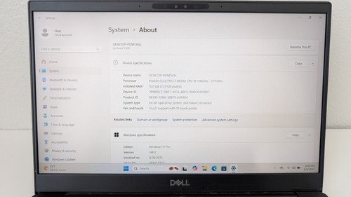 Dell Latitude 7390 i7-8650U 1.9GHz 16GB 256GB SSD Win11 Pro Touch Screen - Picture 4 of 15