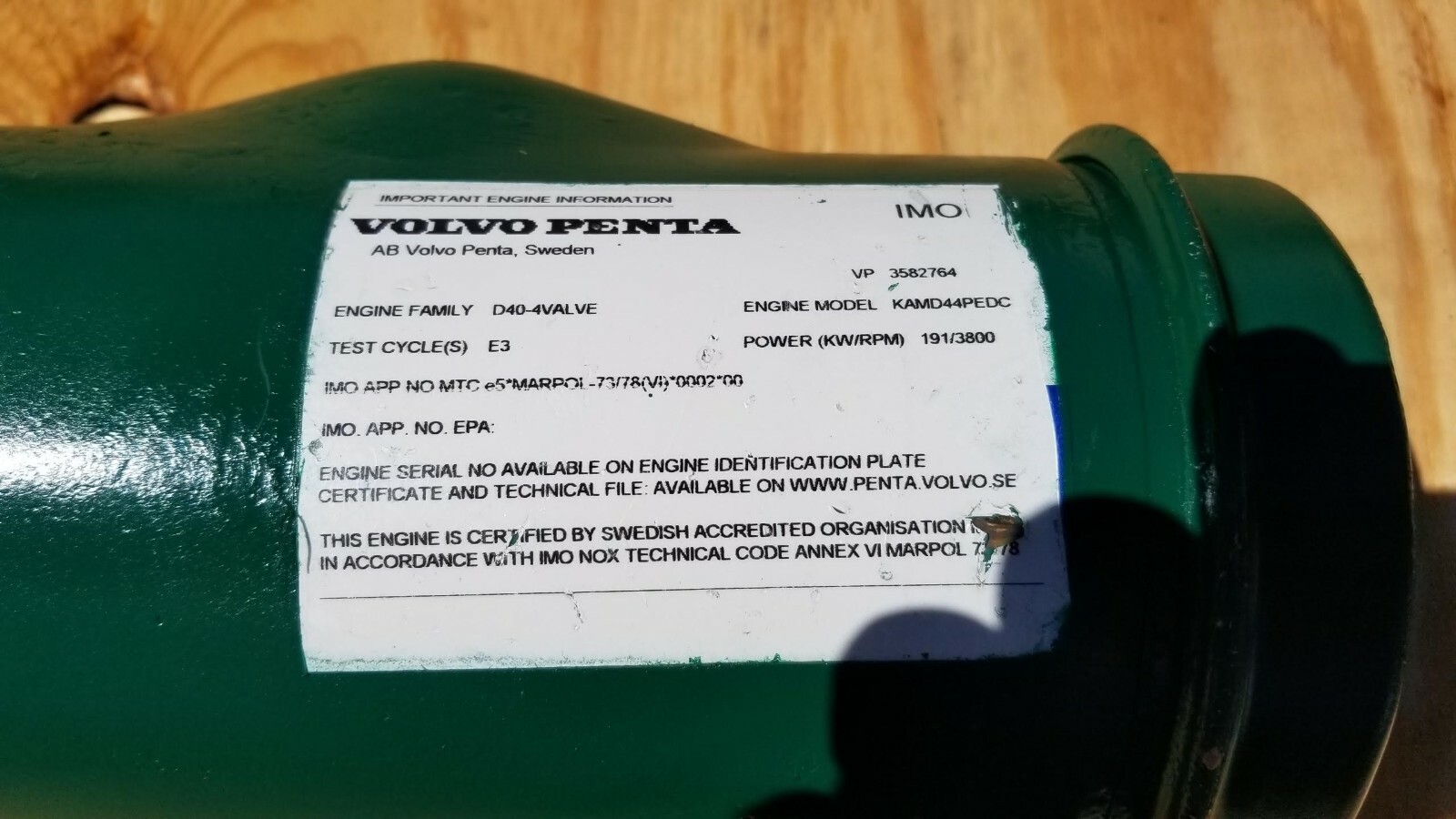 Volvo Penta #3586706 #3580886 Heat Exchanger For Marine Diesel 
