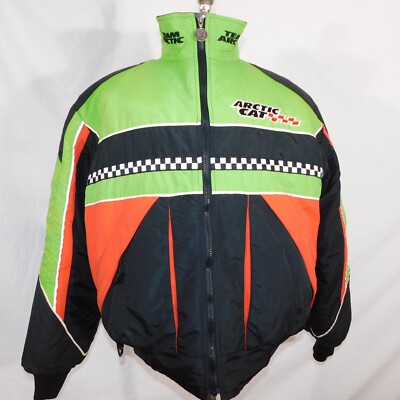 Arctic Cat Mens XL Snowmobile Jacket Arcticwear Neon Full Zip Thinsulate