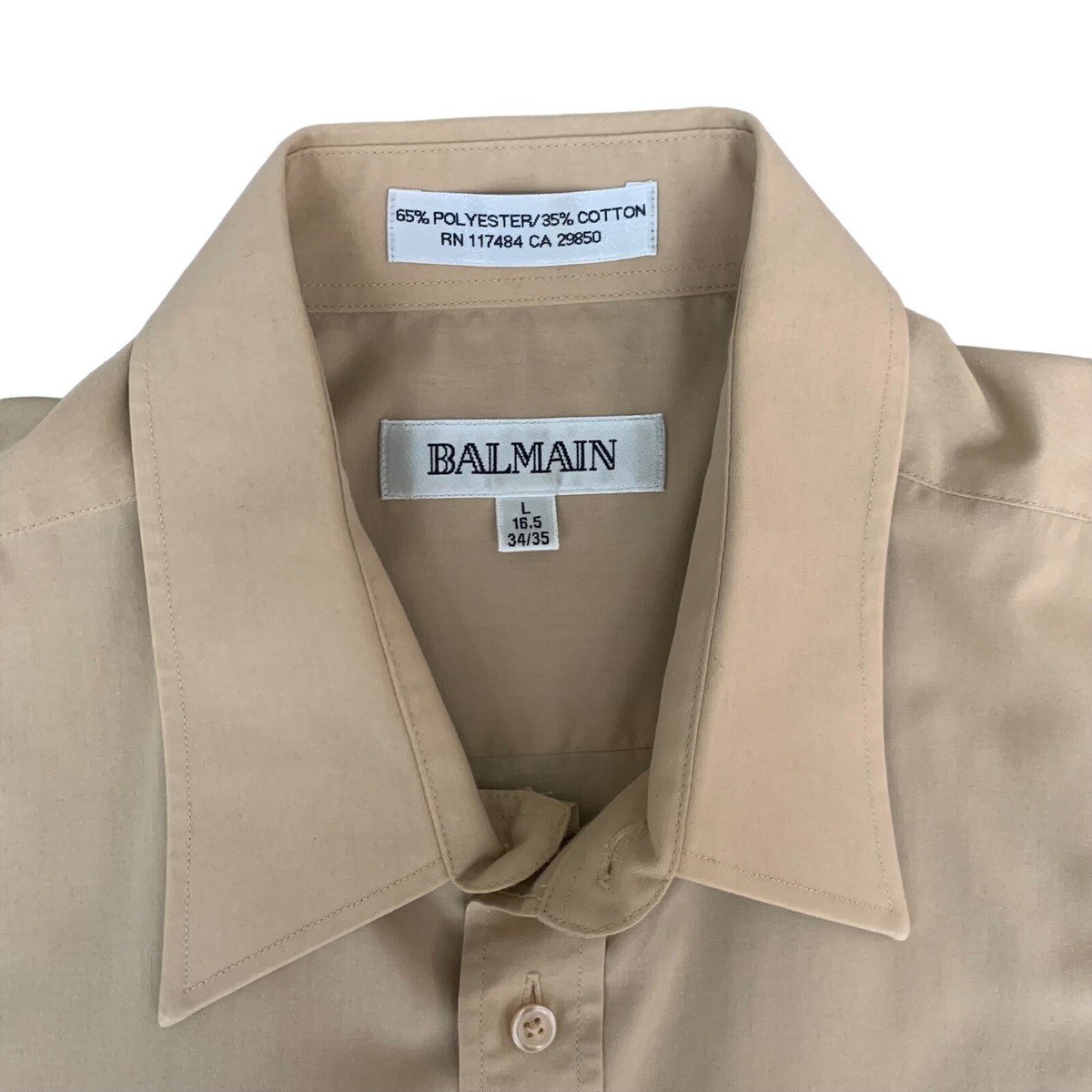 BALMAIN Button-Up Long Sleeve Dress Shirt Mens Size Large