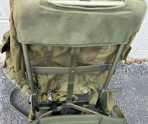 US ARMY Military OD Green Alice LC-1 Large Combat Field Pack Nylon W/ FRAME - Picture 3 of 6