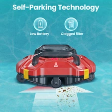 Swimming Pool Cleaner Robot Robotic Vacuum Automatic with Quick Charge Red