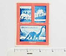 Rare 1935 SINCLAIR OIL DINOSAUR STAMPS Monoclonius + Stegosaurus + Brontosaurus