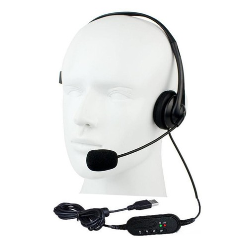 USB Headset with Noise Cancelling Microphone Chat for PC Laptop Call Center Use - Picture 1 of 9
