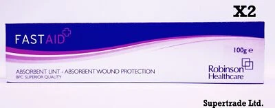 Robinson Healthcare 7162 Fast Aid Absorbent Lint Wound Protection - 100g X 2