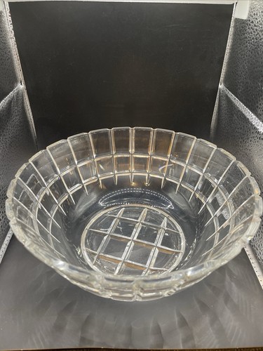 Dresden Lead Crystal Bowl Block Cut 8 3/8"