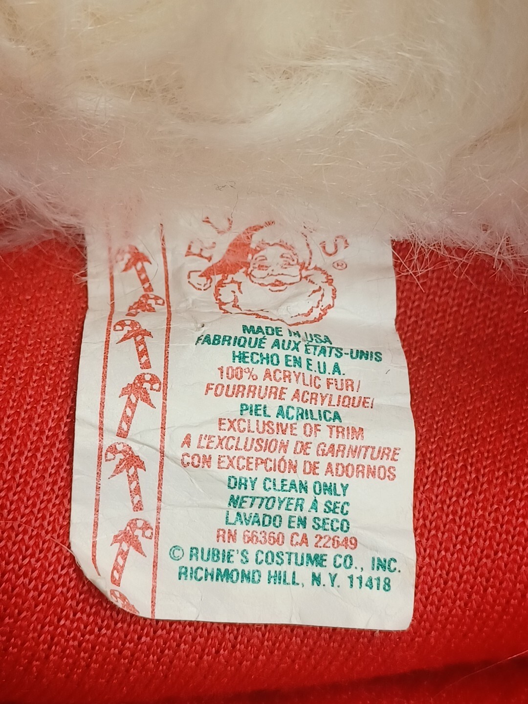 Vtg Rubies Santa Claus Suit Jacket Costumes USA Adult XL 