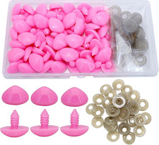 1Box 50Pcs 14X20Mm Triangle Pink Solid Plastic Safety Noses Craft Noses with Wa