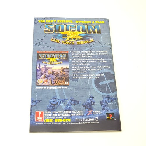 Playstation 2 ~ Socom: U.S. Navy Seals solo manual de juego original - Imagen 2 de 2