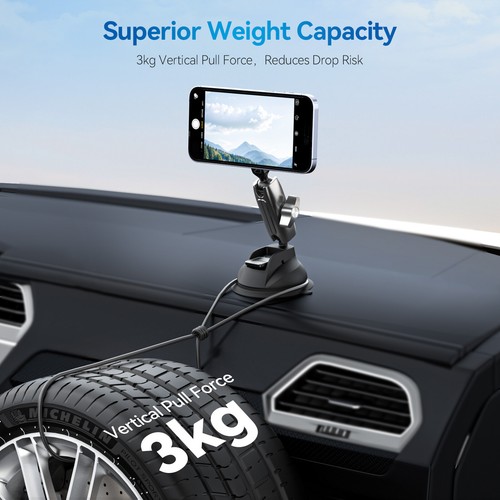 Magnetic Vacuum Suction Cup Holder Car Navigation Phone Mount Desktop Bracket - Picture 5 of 12