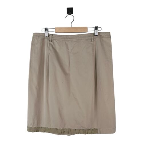 Women's Vintage PRADA Skirt Midi Red Tab Beige Size IT44 - Picture 2 of 12