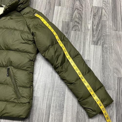 NIKE Snap & Zip Up Green Hooded Puffer Down Jacket Girl's Size Large - Picture 8 of 13