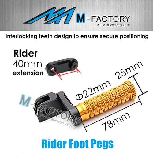 Estriberas elevadoras delanteras M-Grip Billet 40 mm aptas para Kawasaki ZZR 1400 06-15 - Imagen 8 de 15
