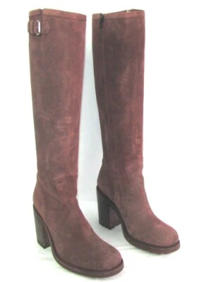 FREE LANCE Stiefel Geronimo 9 Zip Hoodie Leder Wildleder Bordeaux Altrosa Dunkel - Bild 1 von 4