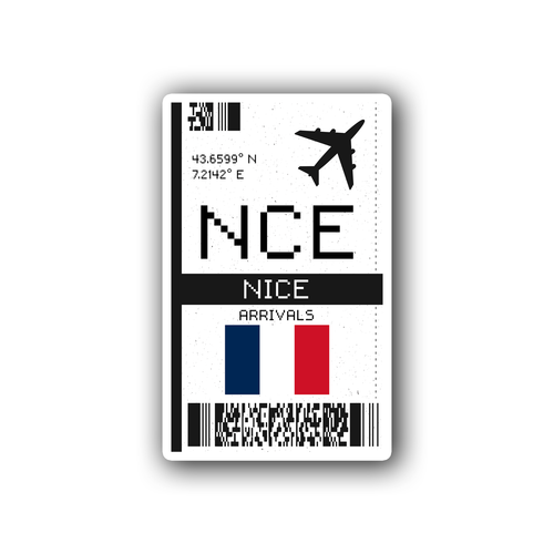 NCE Nice, France Airport Glossy Sticker - France Travel Sticker - Picture 3 of 3