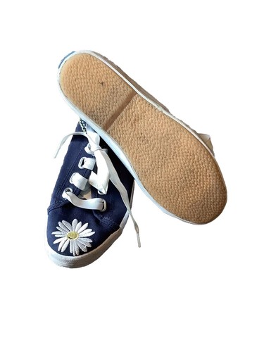 Keds Sneakers Size 1M Youth Tennis Shoes School Navy Blue Yellow Daisies GUC - Picture 5 of 7