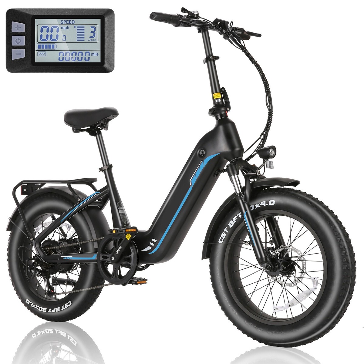 Fat Tires EBike 500W 48V 13AH 7-Speed Electric Cruiser