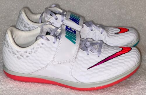 NIKE Zoom HJ Elite High Jump White Blue Jade Jumping Field Shoes Mens 4.5 11.5 - Picture 2 of 10