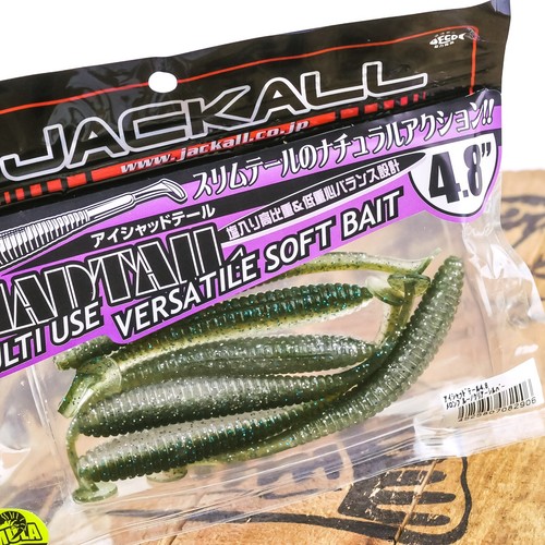 JACKALL i Shad Tail Paddle Soft Finesse Bait 4.8" 6ct MELON BLUE/CLEAR SILVER