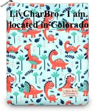 9''x11'' Book Sleeve Zipper Book Cover Book Protector Pouch-Dinosaur Print