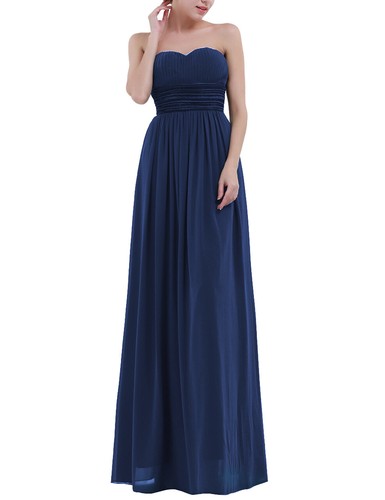 Women Strapless Dress Formal Wedding Cocktail Evening Prom Gown Party Bridesmaid - Picture 48 of 90